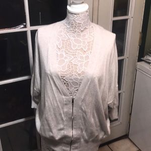 Lane Bryant white sweater with sheer back